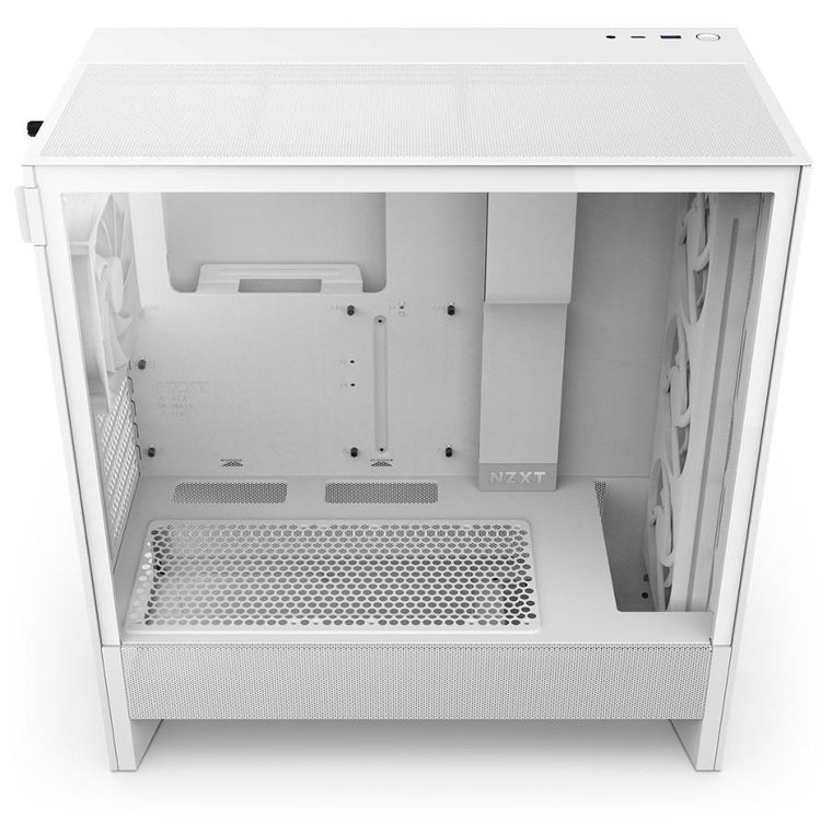 NZXT, H5 Flow, obudowa komputerowa, z oknem, RGB MIDI TOWER, biała