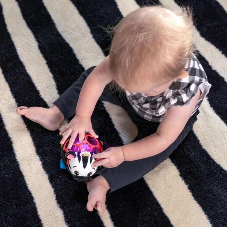 Oball, Curious Car Neptune, samochód z grzechotką, zabawka niemowlęca, Zebra