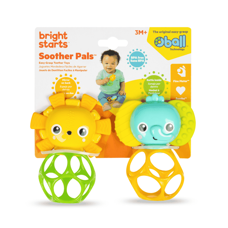 Oball, Pals Easy-Grasp, smoczek gryzak, lew i słoń