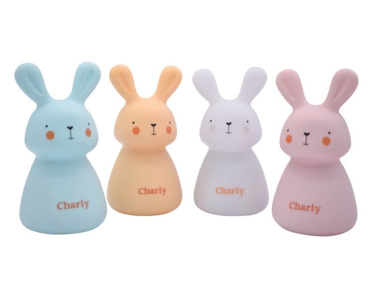 Olala, Króliczek Charly, lampka nocna LED, niebieska