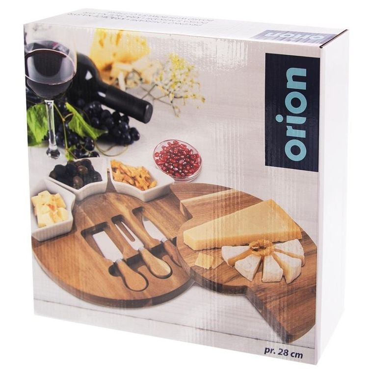 Orion, deska do serów z nożami i miseczkami, 7 elementów