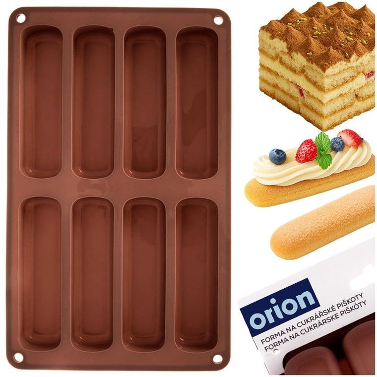 Orion, forma do biszkoptów, silikonowa, brązowa, 28-17-2 cm