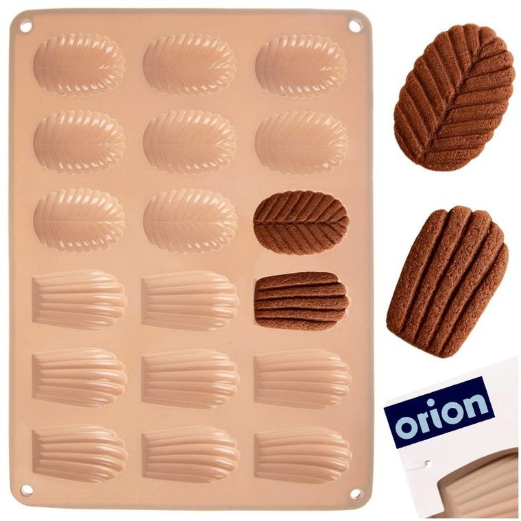 Orion, forma do ciastek i pralin, silikonowa, beżowa, 34-25-1 cm