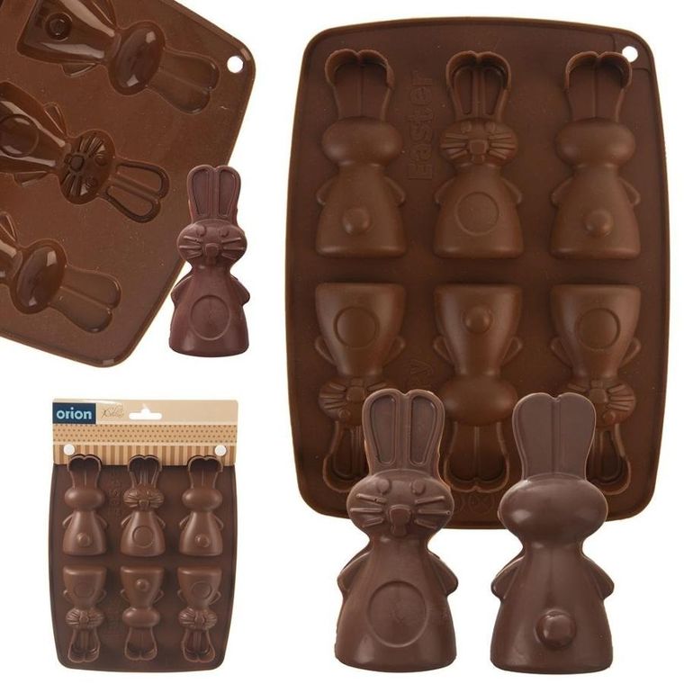 Orion, forma do ciastek i pralin, silikonowa, brązowa zajączek