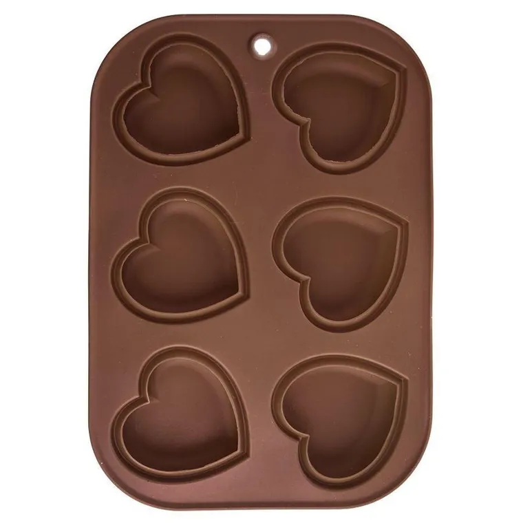 Orion, forma silikonowa do pieczenia muffinek, serce, 6 szt.