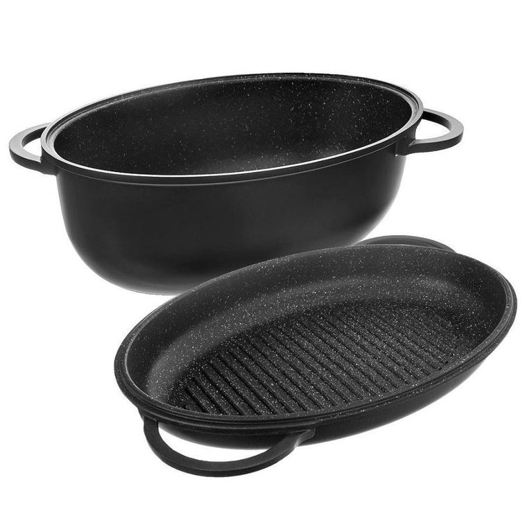 Orion, GRANDE, brytfanna granitowa, owalna, do pieczenia/smażenia, 2w1, 10 l