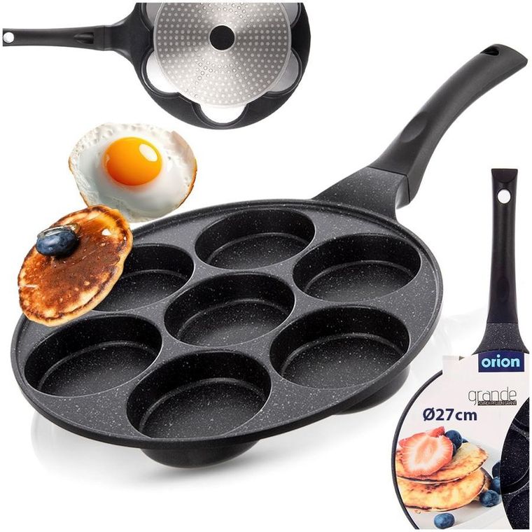 Orion, Grande, patelnia do jajek, 7 otworów, granitowa, 27 cm
