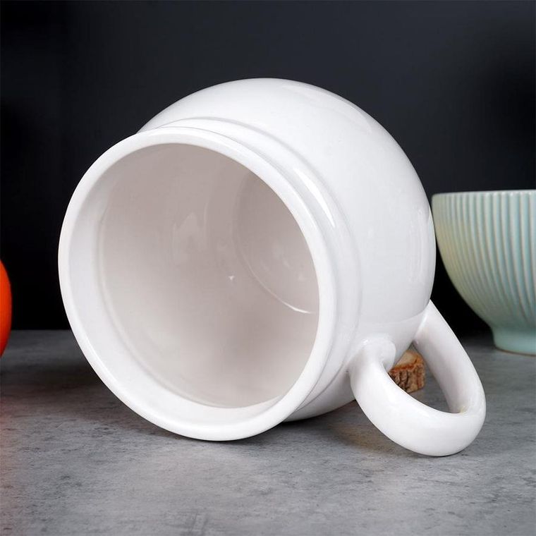 Orion, kubek ceramiczny, biały serce, 800 ml