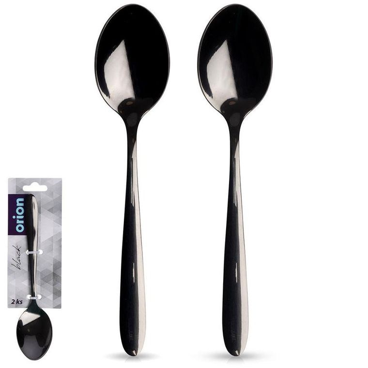 Orion, łyżeczka stalowa, czarna, 2 szt.
