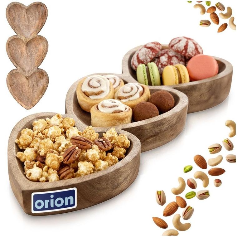 Orion, Mango, talerz na przekąski, drewniany, serce, 40-16 cm