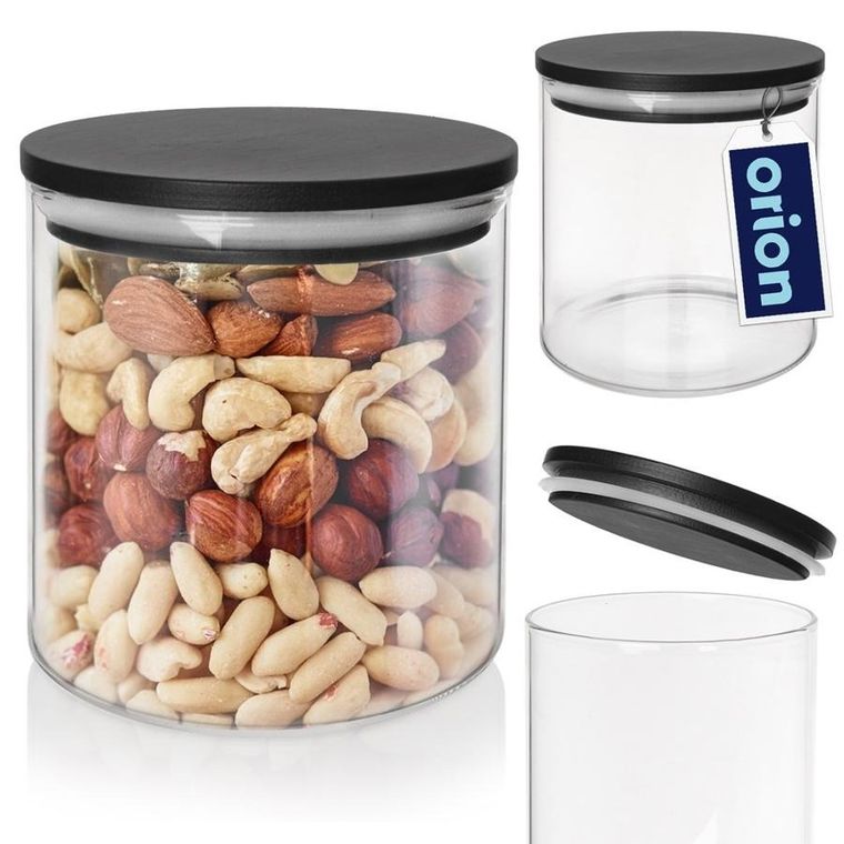 Orion, pojemnik na produkty sypkie, szklany z pokrywką i uszczelką 450 ml