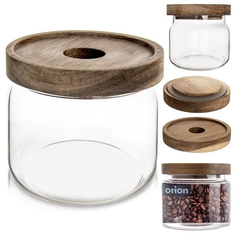 Orion, pojemnik na produkty sypkie, szklany z pokrywką i uszczelką, 500 ml
