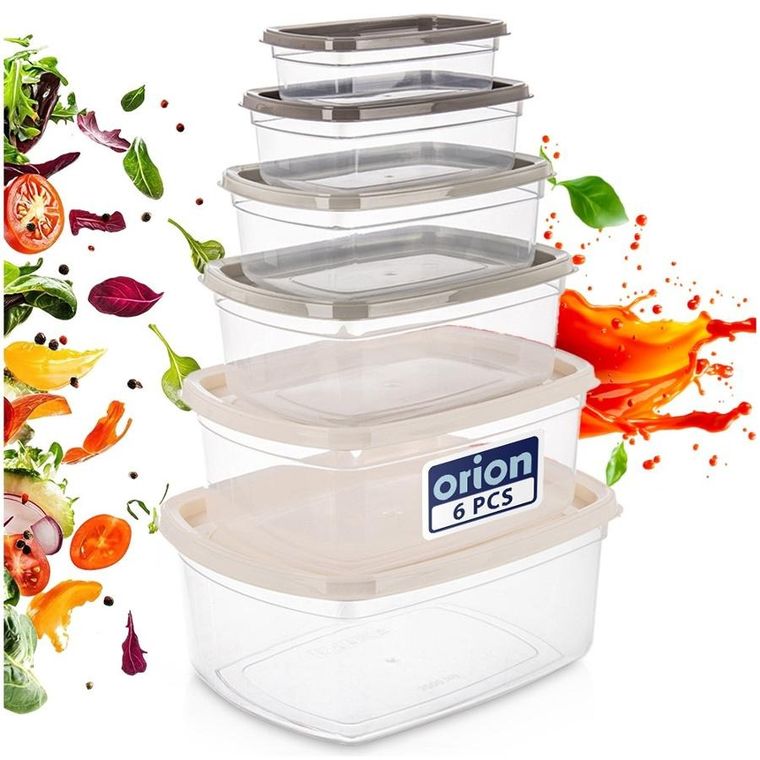 Orion, pojemniki na żywność z pokrywką, 6 szt.