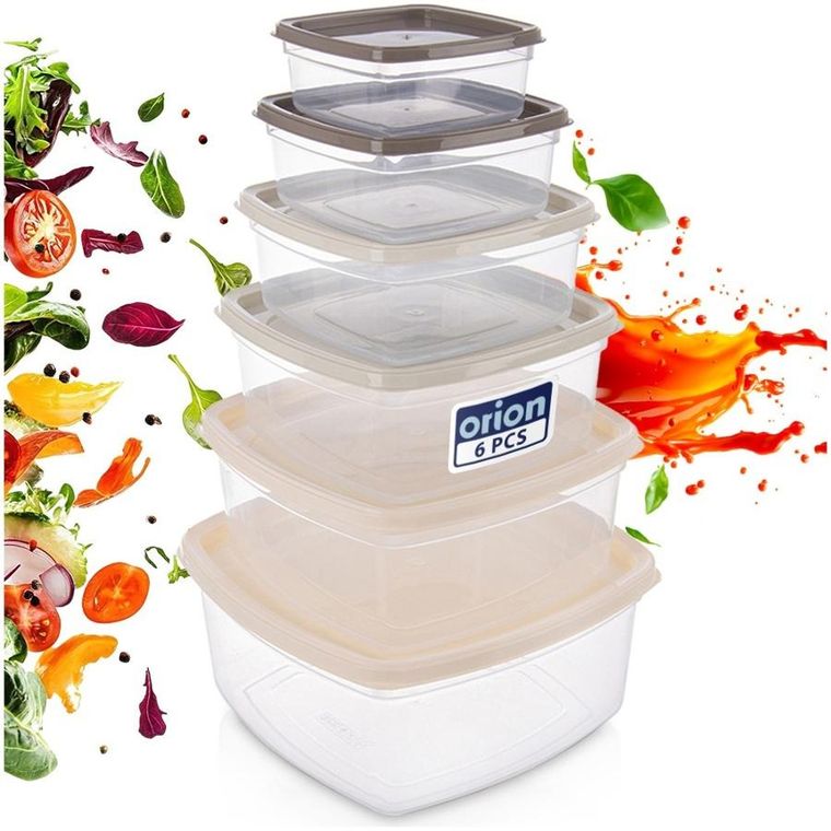 Orion, pojemniki na żywność z pokrywką, 6 szt.