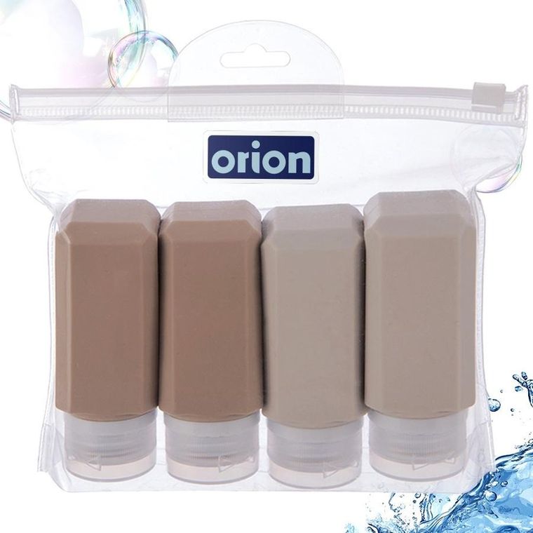 Orion, pojemniki podróżne na kosmetyki, silikonowe, w etui, 5 elementów