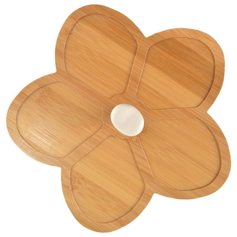 Orion, porcelanowe miseczki na przekąski, białe na tacy, 28.5 cm, 10 elementów