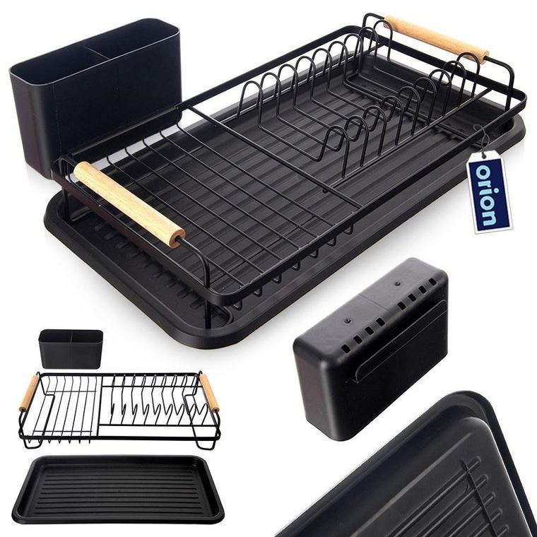 Orion, Radka, suszarka na naczynia, czarna, 43-23,5-9,5 cm