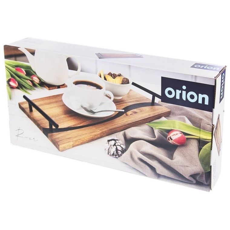 Orion, River, taca do serwowania, Drewniana z uchwytami, 42-20-4,5 cm