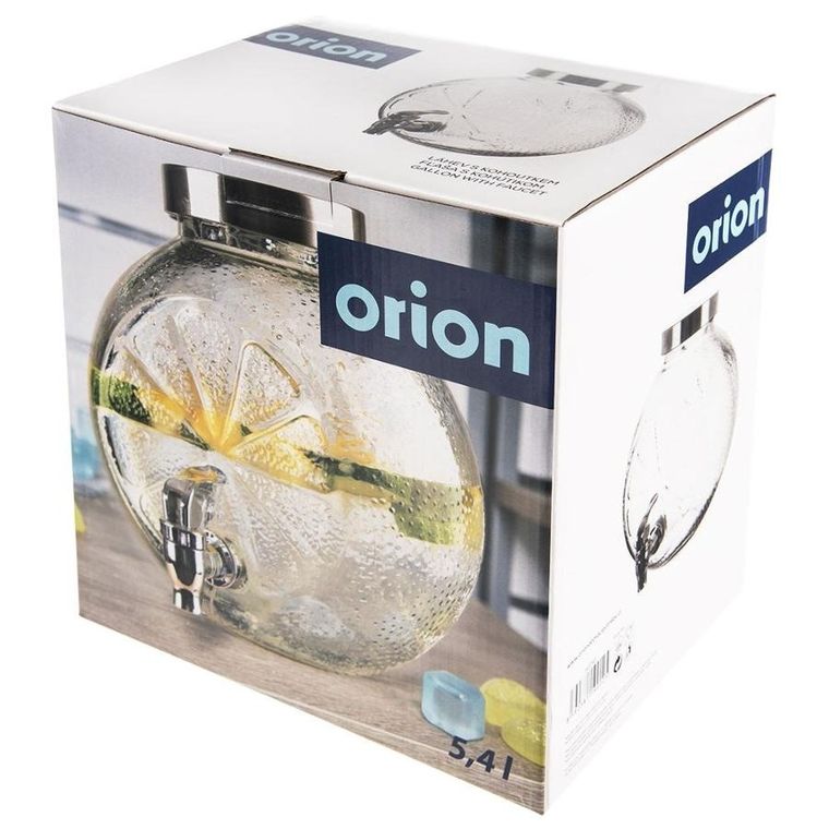 Orion, słój do napojów z kranikiem, szklany, 5.4 l