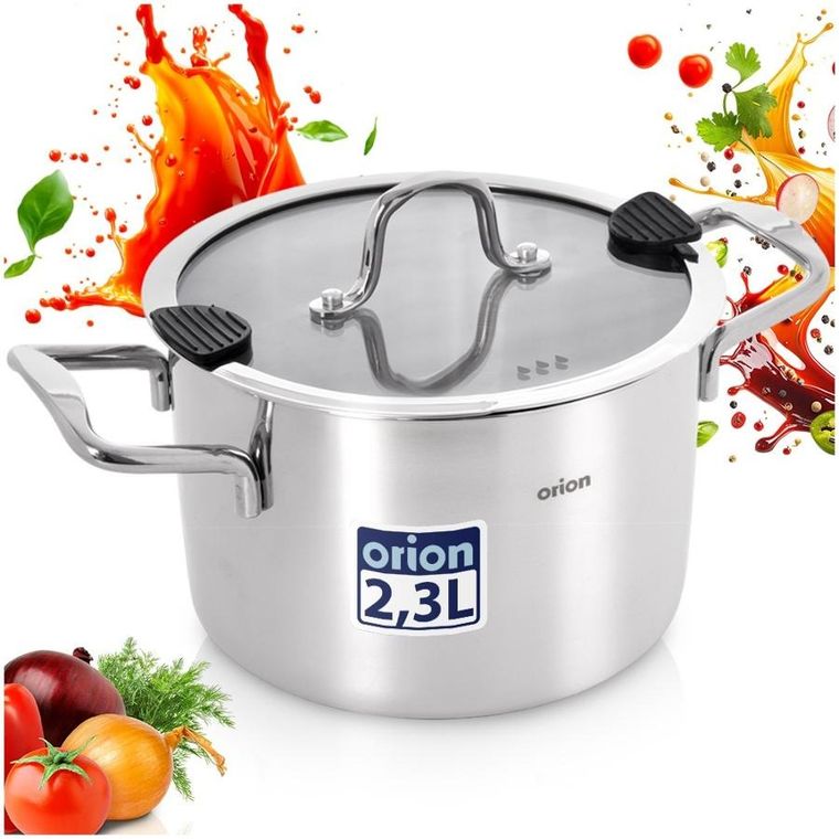 Orion, Venice, garnek stalowy z pokrywką, 18 cm, 2,3l