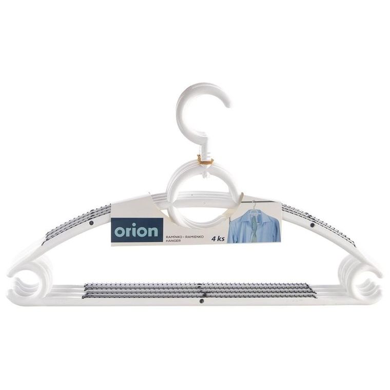 Orion, wieszaki na ubrania, obrotowe, antypoślizgowe, białe, 4 szt.