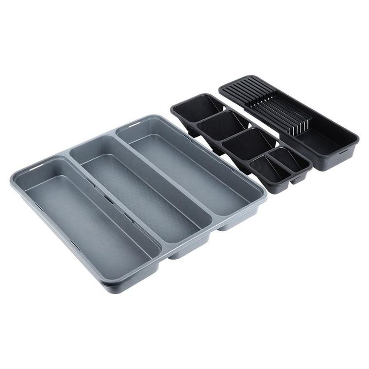 Orion, wkład na sztućce do szuflady, szary, 40-40 cm