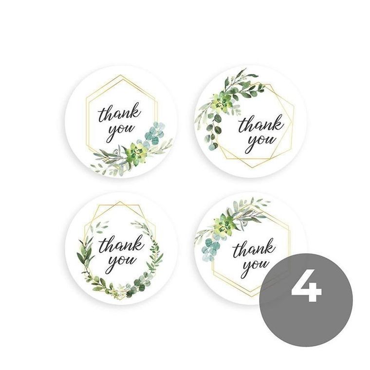 Ozdobne naklejki Thank You, wzór 2