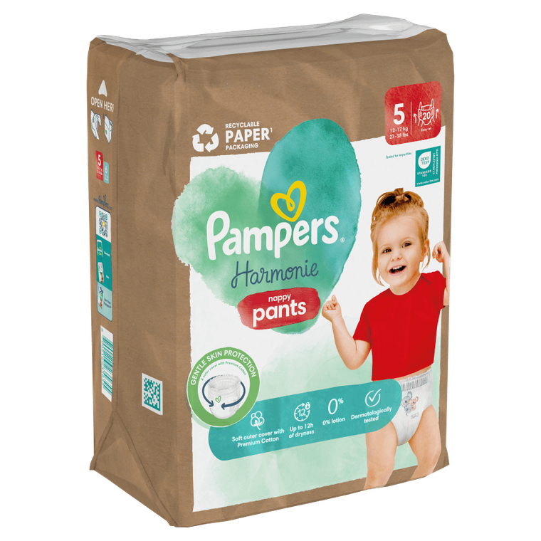 Pampers, Harmonie Baby, pieluchomajtki, rozmiar 5, 12-17 kg, 20 szt.