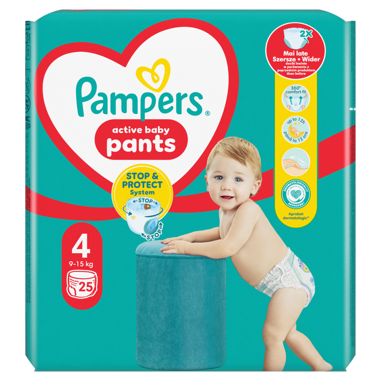 Pampers, Pants, pieluchomajtki, rozmiar 4, 9-15 kg, 25 szt.