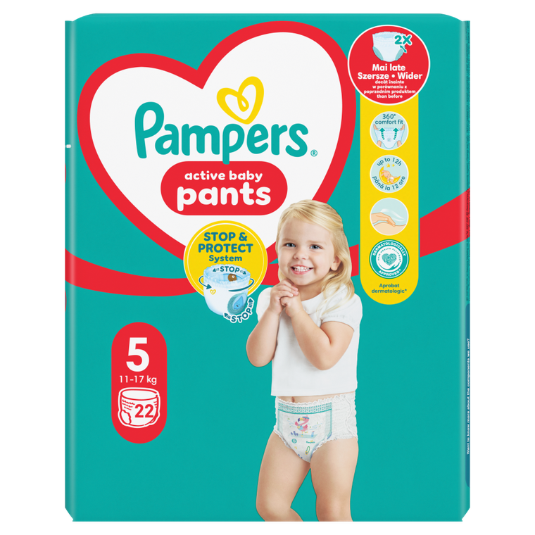 Pampers, Pants, pieluchomajtki, rozmiar 5, 11-17 kg, 22 szt.