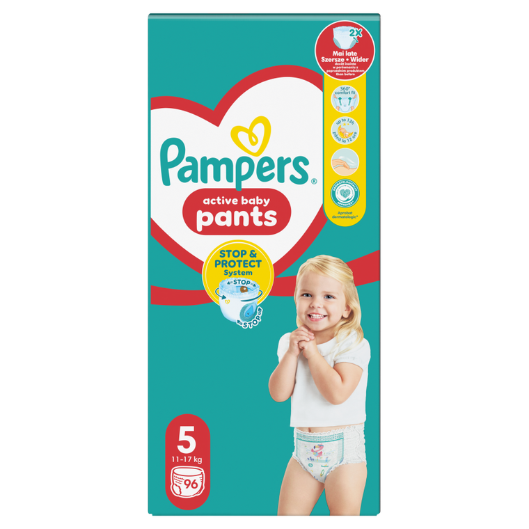 Pampers, Pants, pieluchomajtki, rozmiar 5, 11-17 kg, 96 szt.