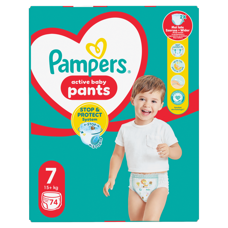 Pampers, Pants, pieluchomajtki, rozmiar 7, 15+ kg, 74 szt.