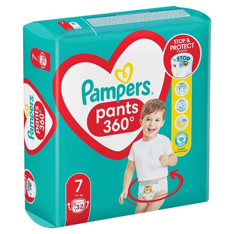 Pampers, Pants, pieluchomajtki, rozmiar 7, 17 kg, 32 szt.