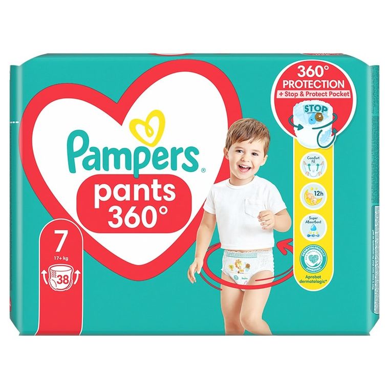 Pampers, Pants, pieluchomajtki, rozmiar 7, 17+ kg, 38 szt.