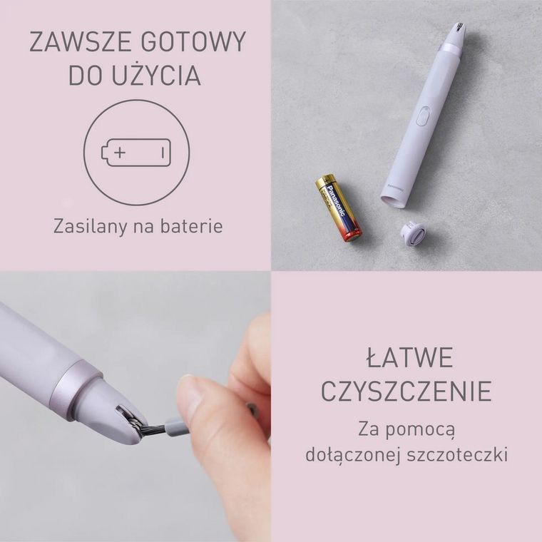 Panasonic, ES-EF10-V503, depilator akumulatorowy do brwi i twarzy, biały