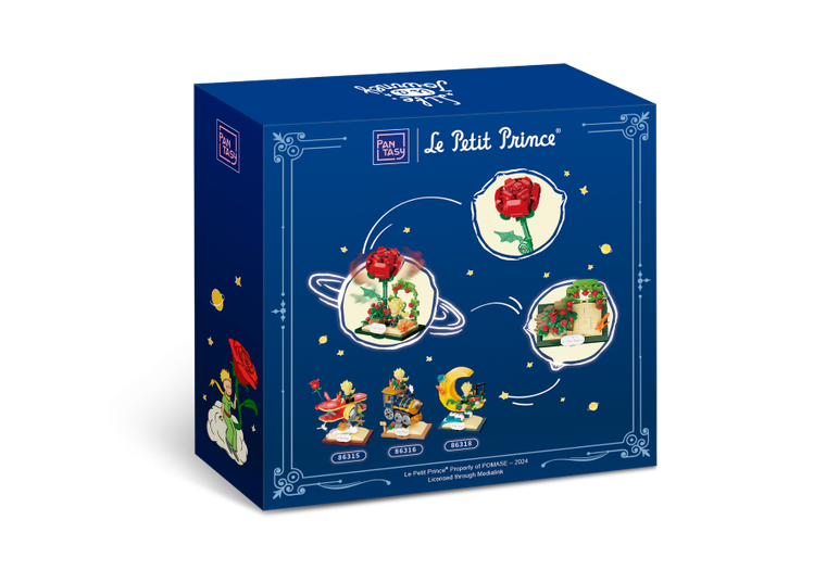 Pantasy, Mały Książę, Gwiezdna podróż, róża, klocki konstrukcyjne, 196 elementów