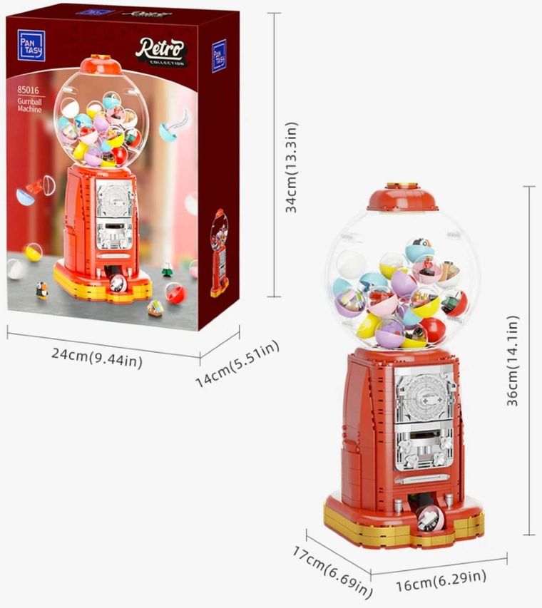 Pantasy, Retro, maszyna do gumy balonowej, klocki konstrukcyjne, 936 elementów