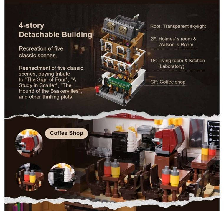 Pantasy, Sherlock Holmes, Baker Street 221B, klocki konstrukcyjne, 3047 elementów