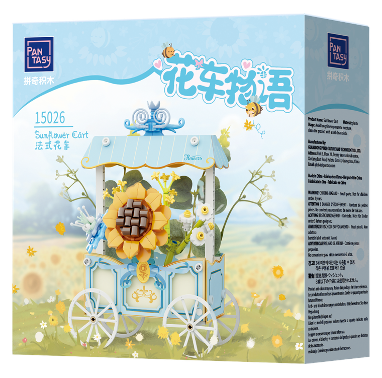 Pantasy, wózek kwiatowy ze słonecznikiem, klocki konstrukcyjne, 265 elementów