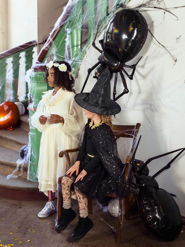 PartyDeco, balon foliowy Pająk, 60-101 cm, czarny, 1 szt.