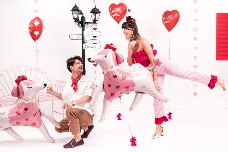 PartyDeco, balon foliowy Pudel, 119-108 cm, mix, 1 szt.