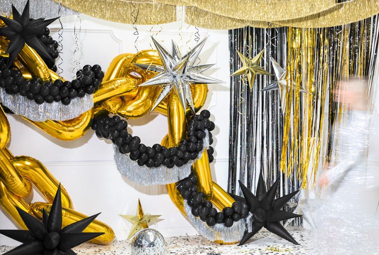 PartyDeco, girlanda balonowa Łańcuch, złoty, 6,7 m, 14 szt.