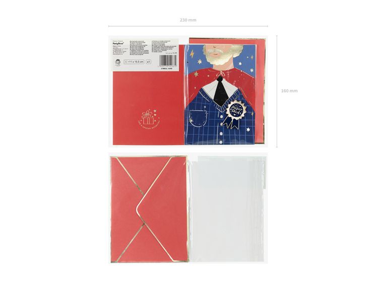 PartyDeco, kartka z pinem Kotylion, 11-15.5 cm, 1 szt.