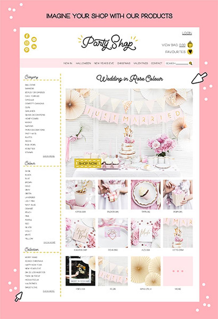 PartyDeco, księga gości weselnych, for sweet memories, 20,5-20,5 cm, pudrowy róż, 22 kartki