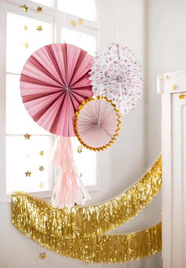 PartyDeco, Kwiaty, rozety dekoracyjne, 26-43 cm, 3 szt.