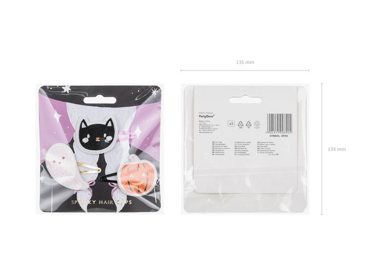 PartyDeco, spinki do włosów Halloween, mix, 3 szt.