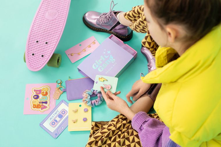 PartyDeco, zestaw prezentowy Girl Gang Goodie Box, mix, 19-15-4 cm, 1 szt.