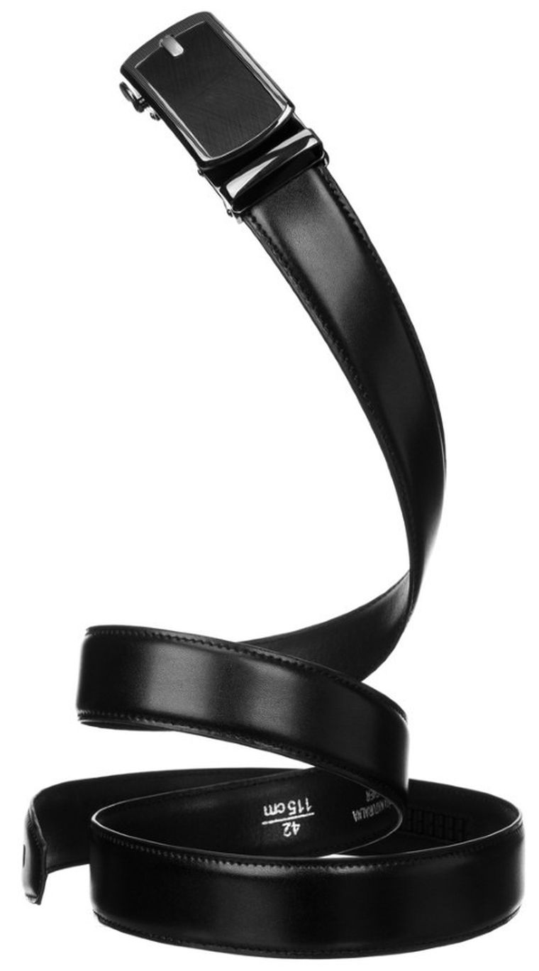 Pasek męski, czarny, skórzany, Peterson