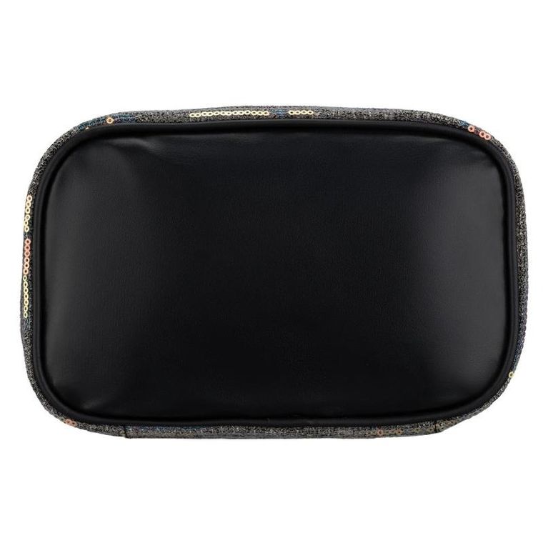 Peterson, kosmetyczka kuferek, cekinowa, szara