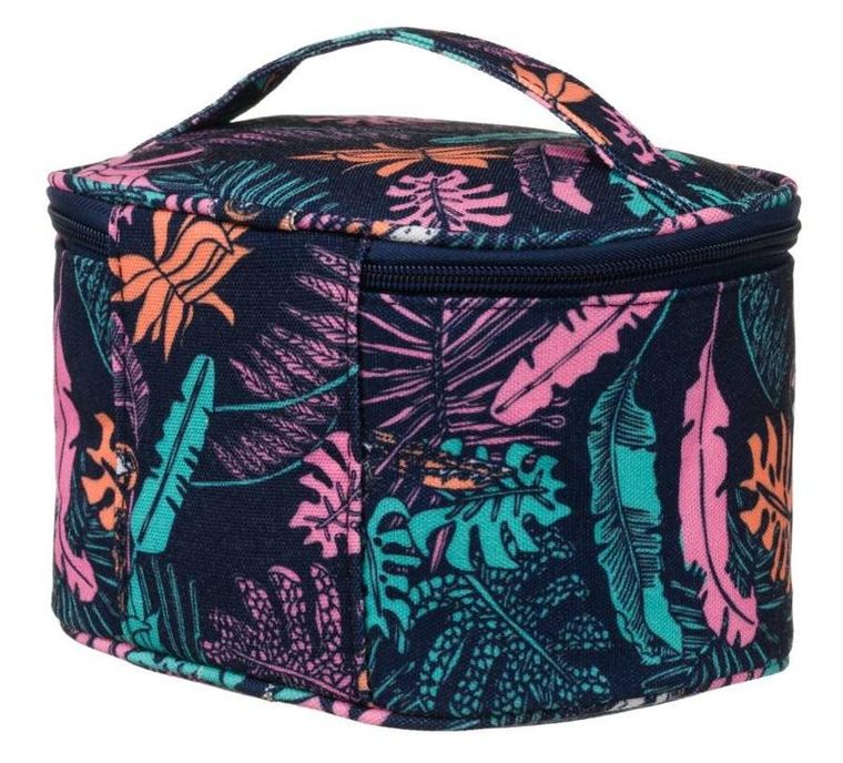 Peterson, kosmetyczka kuferek, granatowa z botanicznym wzorem